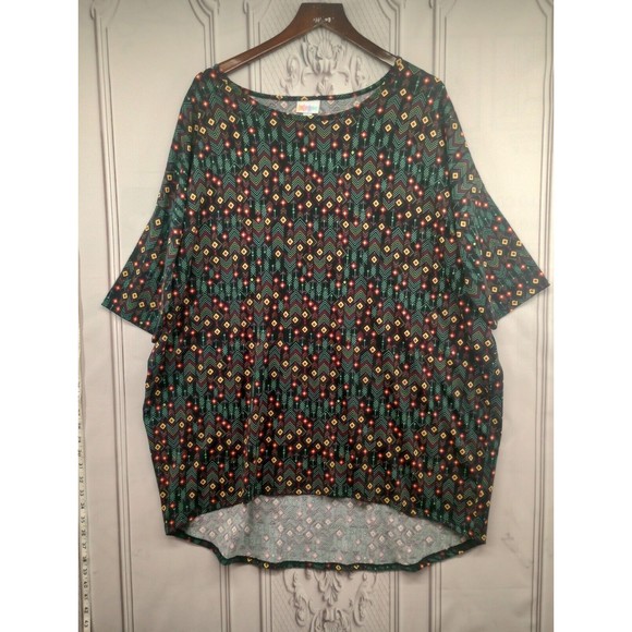 NWOT LuLaRoe Long Tunic Top Women's SZ XL Southwestern Pattern High/Low Hem EC - Picture 1 of 16